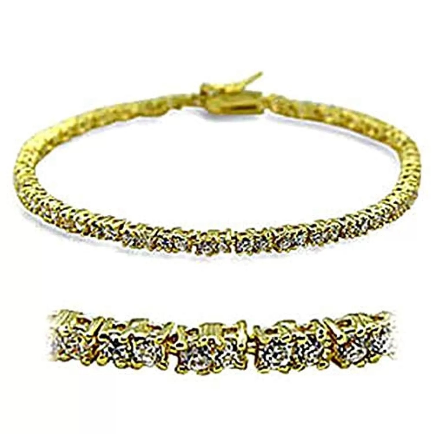 WildKlass Stainless Steel Western Bracelet Gold Women AAA Grade CZ Clear