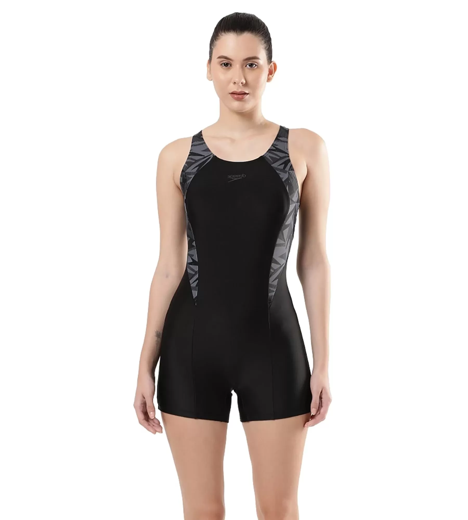 Women's Endurance Hyperboom Splice Legsuit Swimwear  - Black  &  Oxid Grey