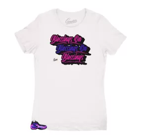 Women's Foam Purple Camo Shirt -Blessings - White