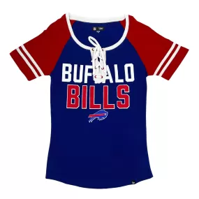 Women's New Era Bills Royal & Red Lace Up Shirt