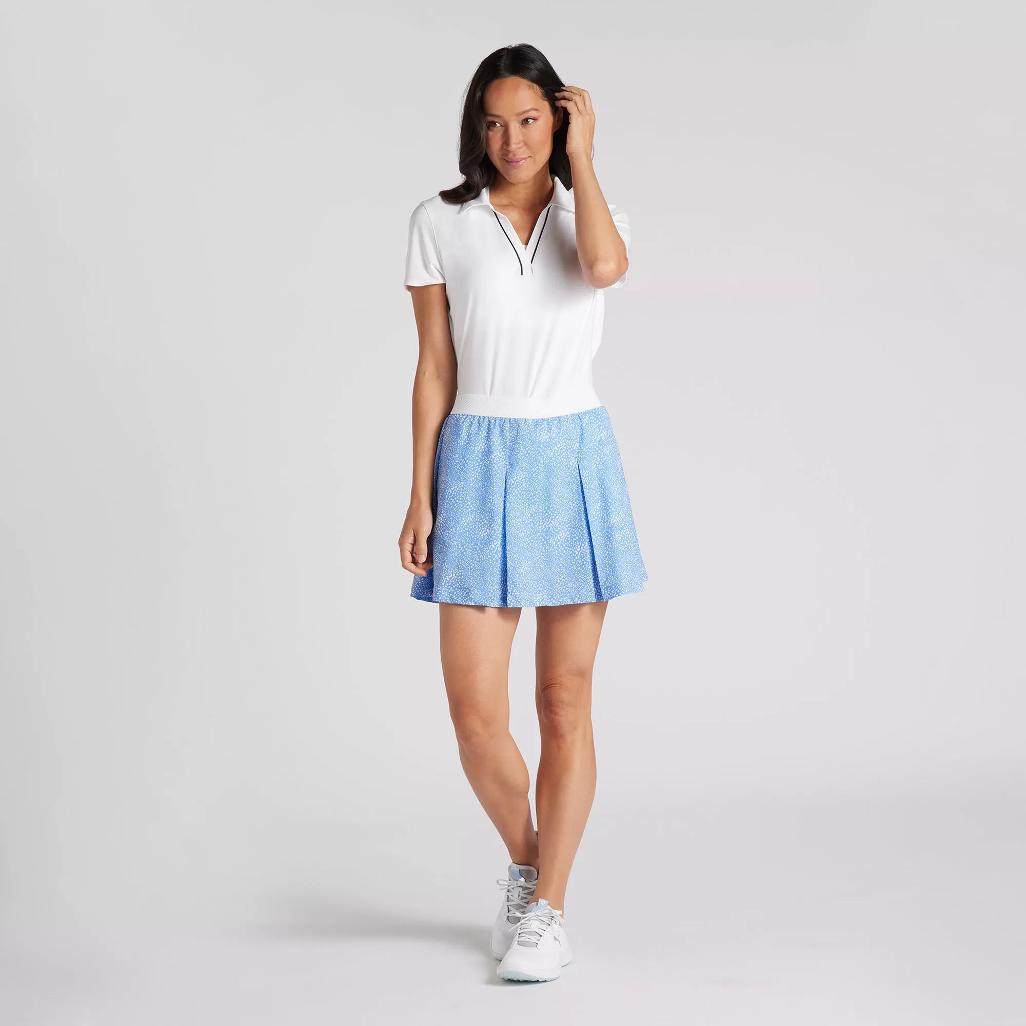 Women's Pleated Microdot Golf Skirt