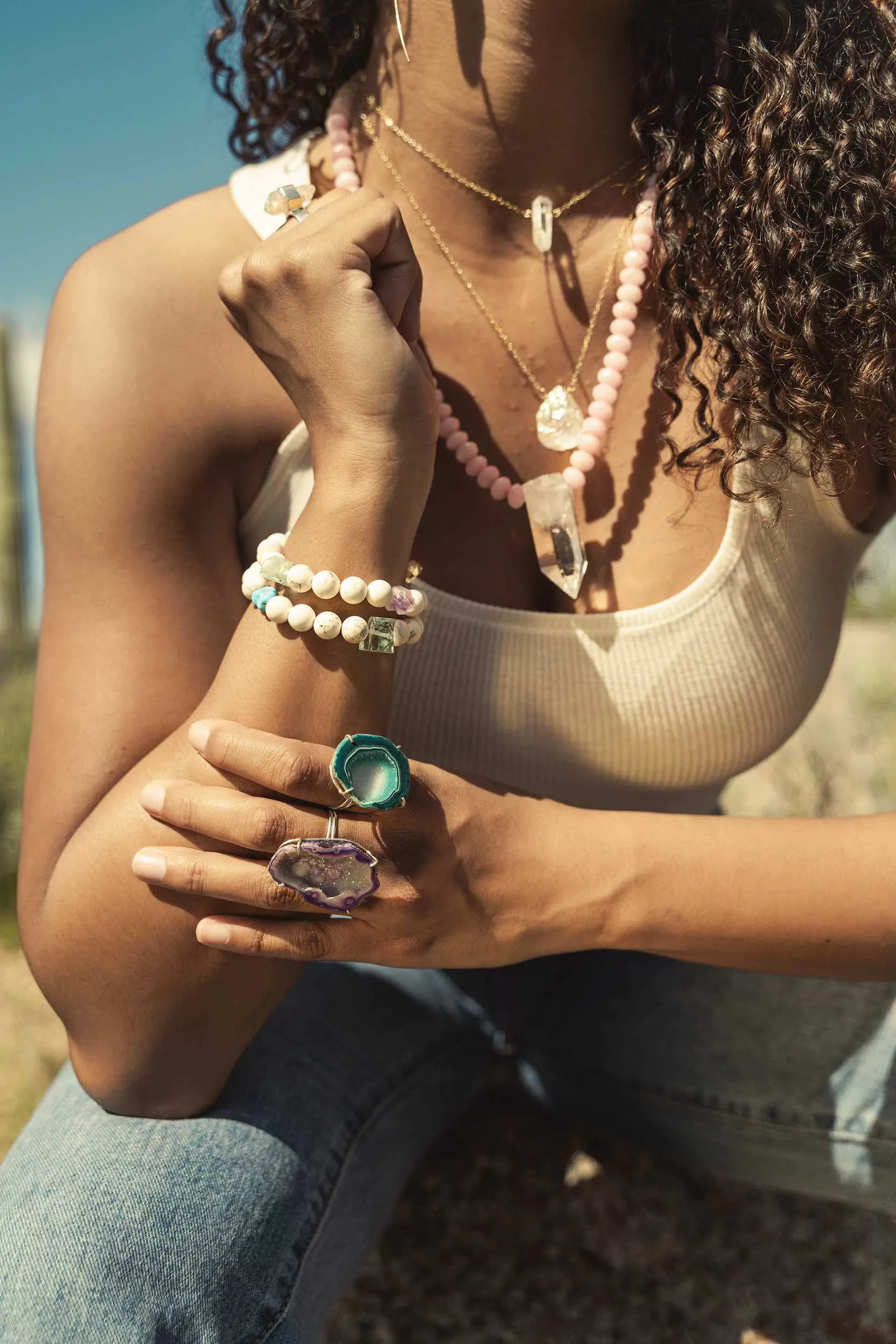 You Just Sparkle Green Agate Geode Druzy Ring